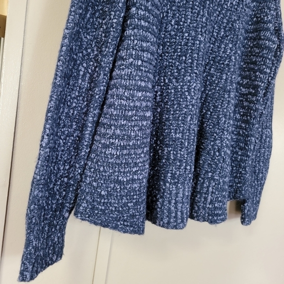 Anthropologie Moth Navy Zipped Stitch Wool/Alpaca Blend Pullover Knit Sweater - Picture 12 of 16